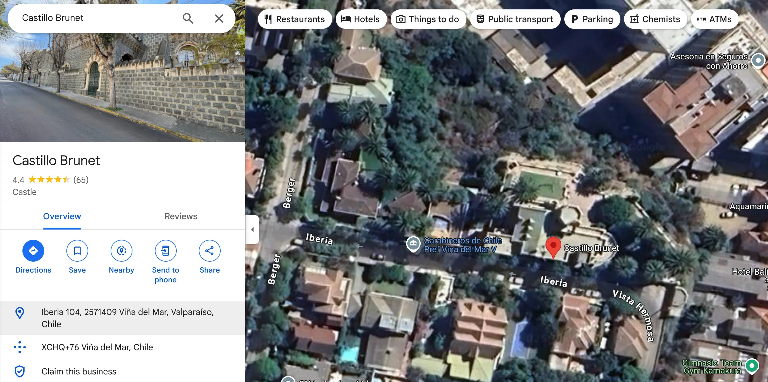 Image of Google Images returning Brunet Castle